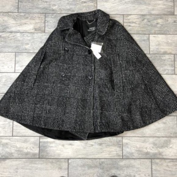 Marc Jacobs Fall 19 XS Black Plaid Capes Overcoat - Picture 3 of 71